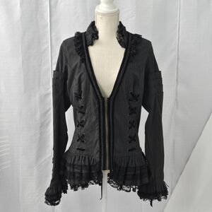 Spin Doctor 2XL Florence Victorian Gothic Steampunk Black Corset Lace Jacket